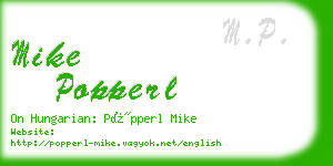 mike popperl business card